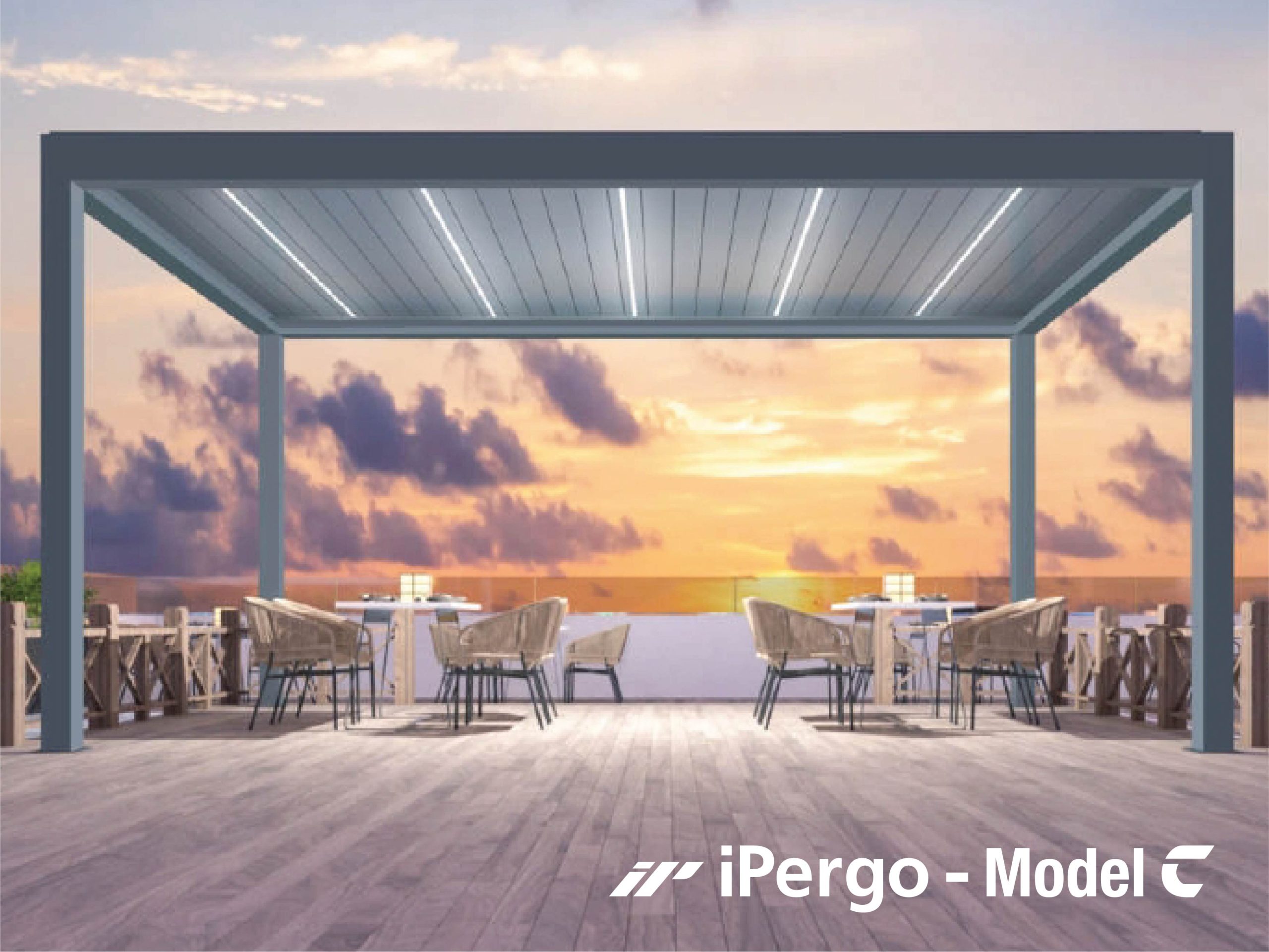 iPergo Model C Aluminum Pergola #หลังคาอลูมิเนียมเปิดปิดได้
